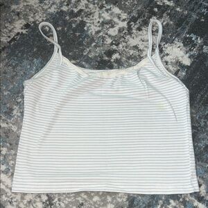 Brandy Melville White and Gray Striped Camisole